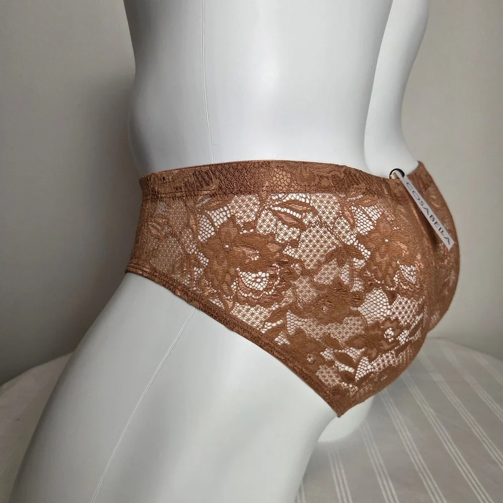Cosabella Men's Luxury Italian Lace Comfort Micro Brief Quattro Brown